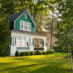 Cozy home surrounded by greenery