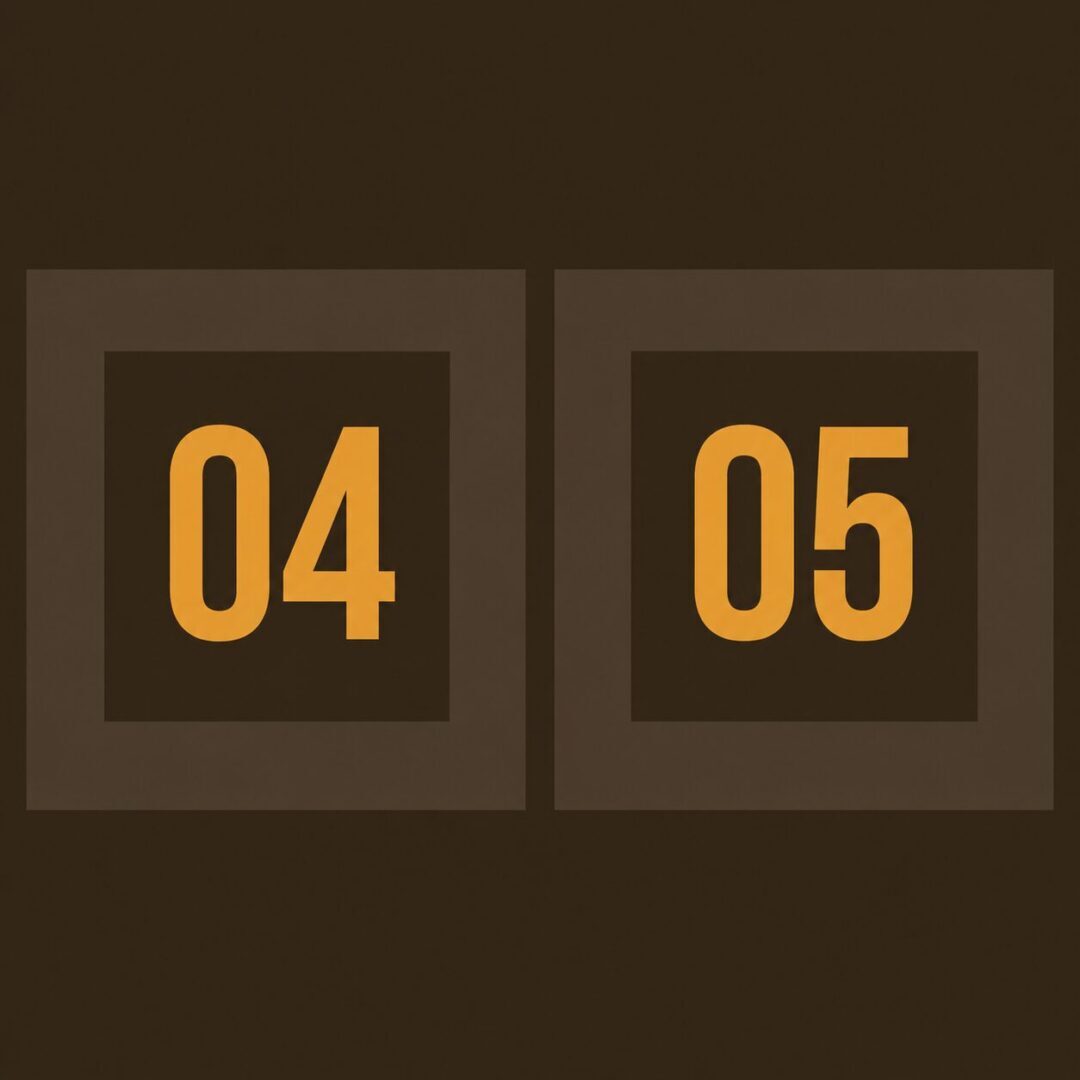 Orange 04 and 05 on brown squares